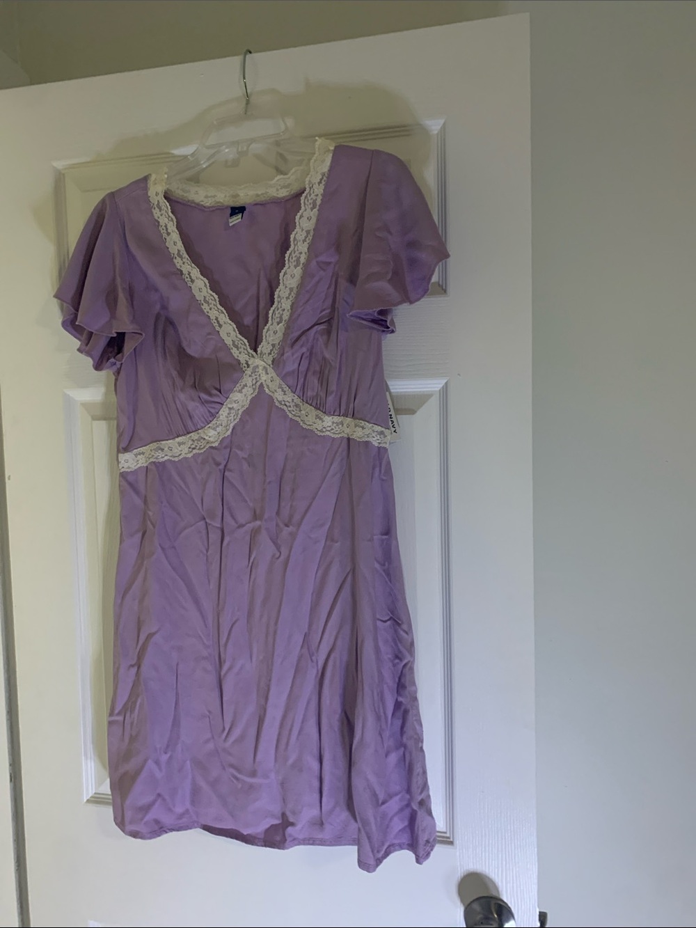 Lavender Lace Trim Dress